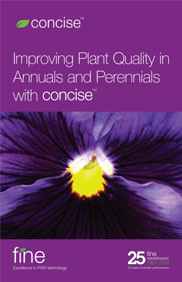 Improving Plant Quality in Annuals and Perennials with Concise™