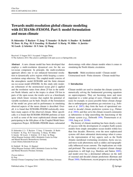 Towards Multi‑Resolution Global Climate Modeling With