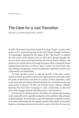 The Case for a Just Transition MICHELLE MASCARENHAS-SWAN