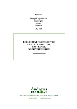 Ecological Assessment of Land at Rempstone, East Leake, Nottinghamshire