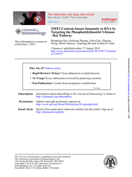 Rac Pathway − Targeting the Phosphatidylinositol 3-Kinase