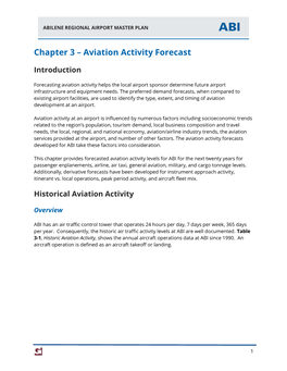 Chapter 3 – Aviation Activity Forecast