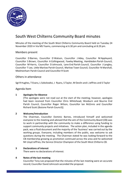 (Public Pack)Minutes Document for South West Chilterns Community