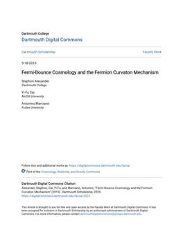 Fermi-Bounce Cosmology and the Fermion Curvaton Mechanism