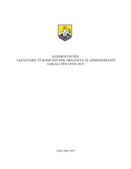 Raporti I Punës I Kryetarit Të Komunës Dhe Organeve Te Administratës Lokale Për Vitin 2019