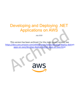 ARCHIVED: Developing and Deploying .NET Applications On