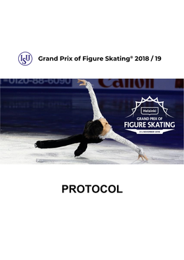 PROTOCOL Grand Prix of Figure Skating® 2018 / 19 Helsinki Grand Prix 2018, Helsinki / FIN