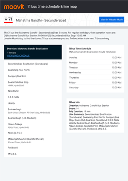 7I Bus Time Schedule & Line Route