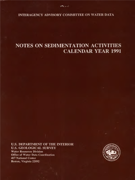 Notes on Sedimentation Activities Calendar Year 1991