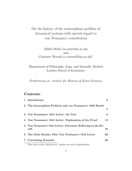 On the History of the Isomorphism Problem of Dynamical Systems with Special Regard to Von Neumann’S Contribution