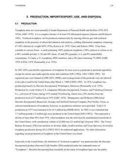 Toxicological Profile for Toxaphene