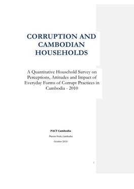 Corruption and Cambodian Households