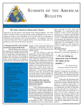 Summits of the Americas Bulletin