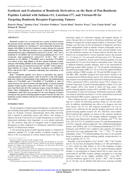 Synthesis and Evaluation of Bombesin Derivatives on the Basis of Pan