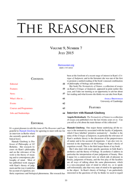 July 2015 Issue of the Reasoner