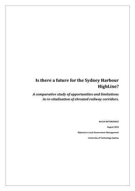 Is There a Future for the Sydney Harbour Highline?