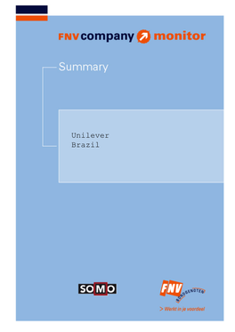 FNV Company Monitor; Unilever Brazil Summary