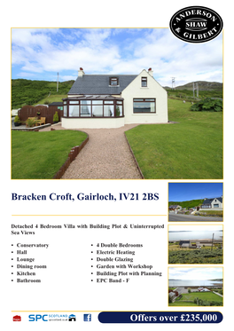 Offers Over £235,000 Bracken Croft, Gairloch, IV21