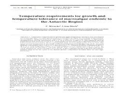 Temperature Requirements for Growth and Temperature Tolerance of Macroalgae Endemic to the Antarctic Region