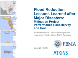 Flood Reduction Lessons Learned After Major Disasters