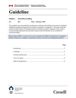 Securities Lending Life