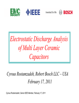 Electrostatic Discharge Analysis of Multi Layer Ceramic Capacitors