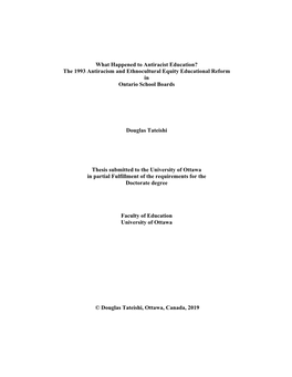 What Happened to Antiracist Education? the 1993 Antiracism and Ethnocultural Equity Educational Reform in Ontario School Boards