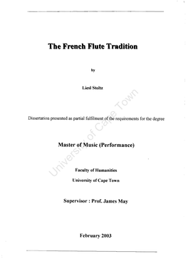 The French Flute Tradition