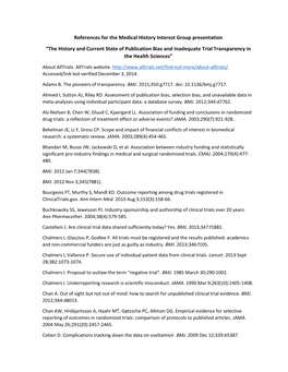 The History and Current State of Publication Bias and Inadequate Trial Transparency in the Health Sciences”