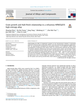 Grain Growth and Hall-Petch Relationship in a Refractory Hfnbtazrti High-Entropy Alloy