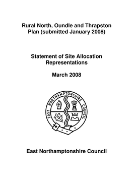 Rural North, Oundle and Thrapston Plan (Submitted January 2008)