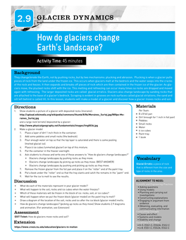 How Do Glaciers Change Earth's Landscape?