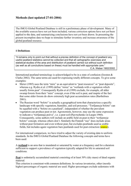 The Global Status of Mires and Peatlands