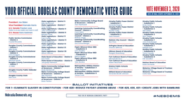 Your Official Douglas County Democratic Voter Guide Vote-By-Mail Starts September 28, 2020