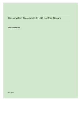 Conservation Statement: 33 - 37 Bedford Square