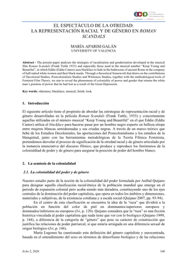 El Espectáculo De La Otredad: La Representación Racial Y De Género En Roman Scandals