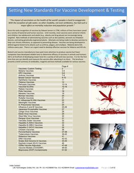 Setting New Standards for Vaccine Development & Testing