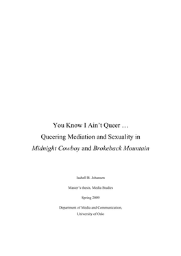 You Know I Ain't Queer … Queering Mediation And