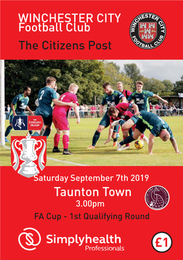 Taunton Town 3.00Pm FA Cup - 1St Qualifying Round