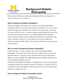 Background Diabetic Retinopathy