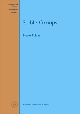 Stable Groups, 2001 86 Stanley N