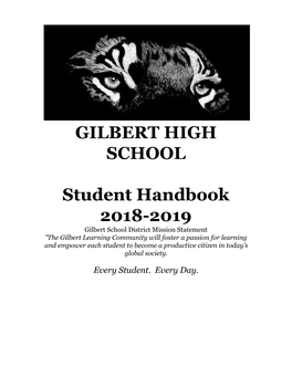 GILBERT HIGH SCHOOL Student Handbook 2018-2019