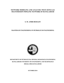 West Zone Gas Transmission Pipeline Network of Bangladesh