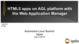 HTML5 Apps on AGL Platform with the Web Application Manager