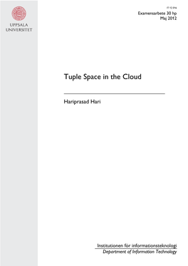 Tuple Space in the Cloud