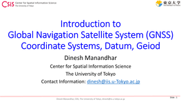 Introduction to Global Navigation Satellite System (GNSS