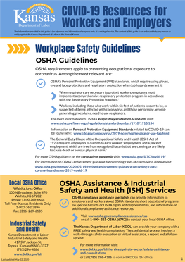 COVID-19 Resources for Workers and Employers the Information Provided in This Guide Is for Reference and Informational Purposes Only