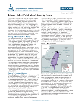 Taiwan: Select Political and Security Issues