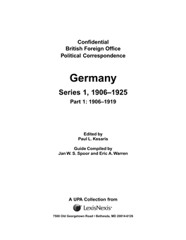 Germany Series 1, 1906–1925 Part 1: 1906–1919