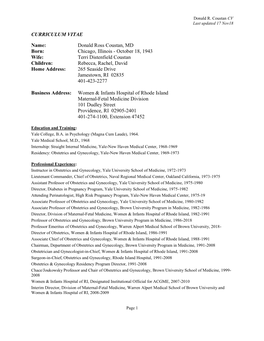 Donald R. Coustan CV Last Updated 17 Nov18 Page 1
